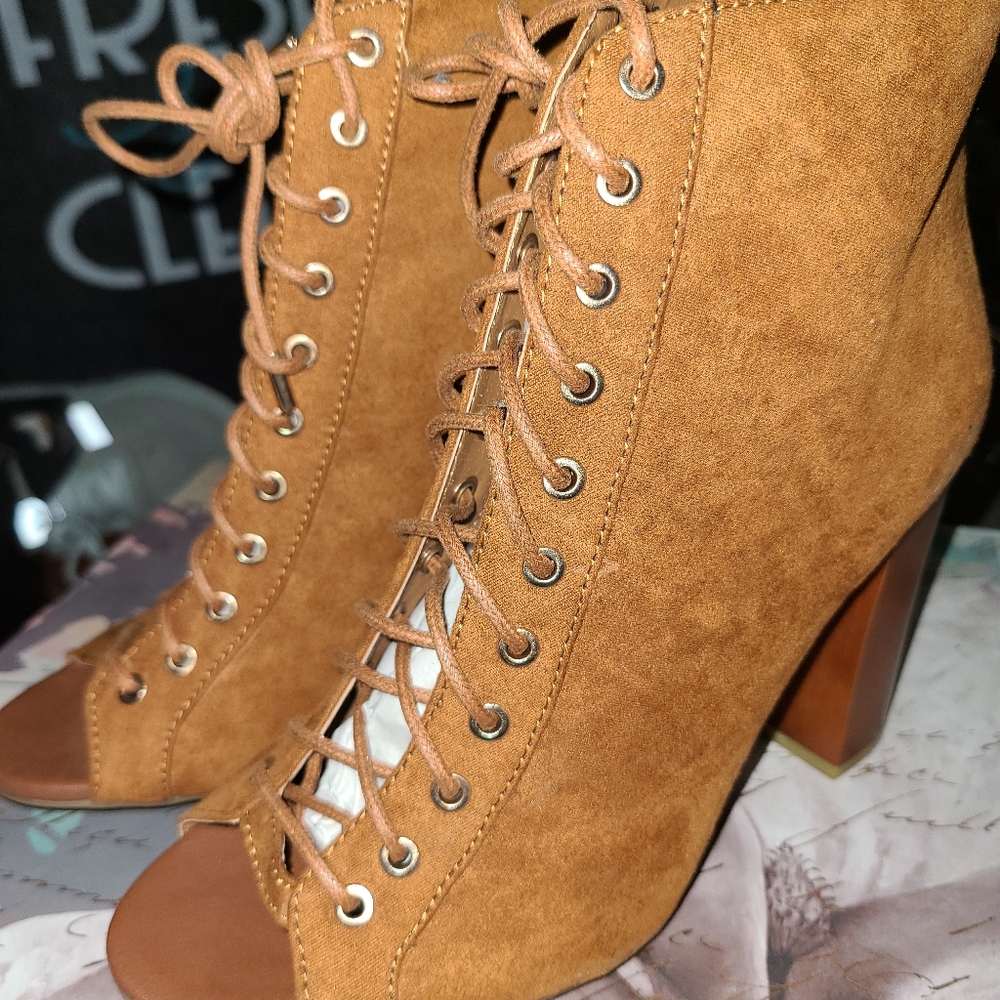 Lace up booties